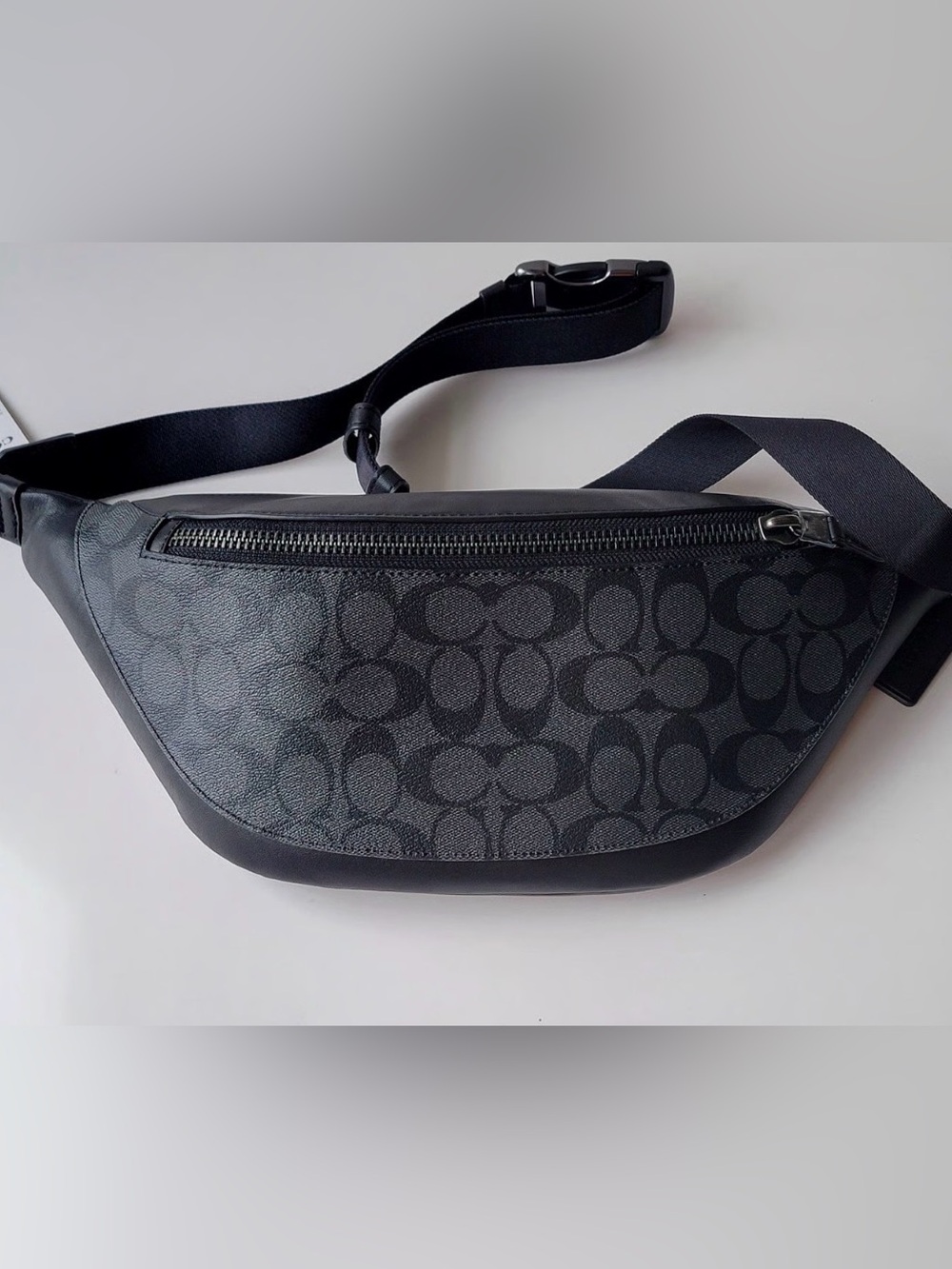 Coach Black Signature Canvas Crossbody Belt Bag